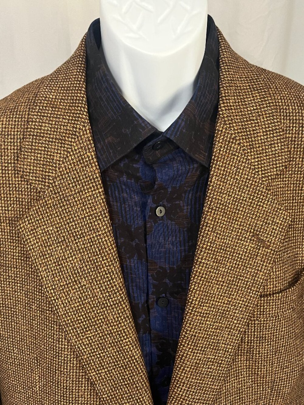 🔥 Samuelsohn Men’s Wool Silk Blazer Sport Coat Tan Brown 42L Italy 🧥